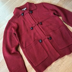 Alex Mill Agnes Sweater Jacket in Cotton (Red) - Size XS